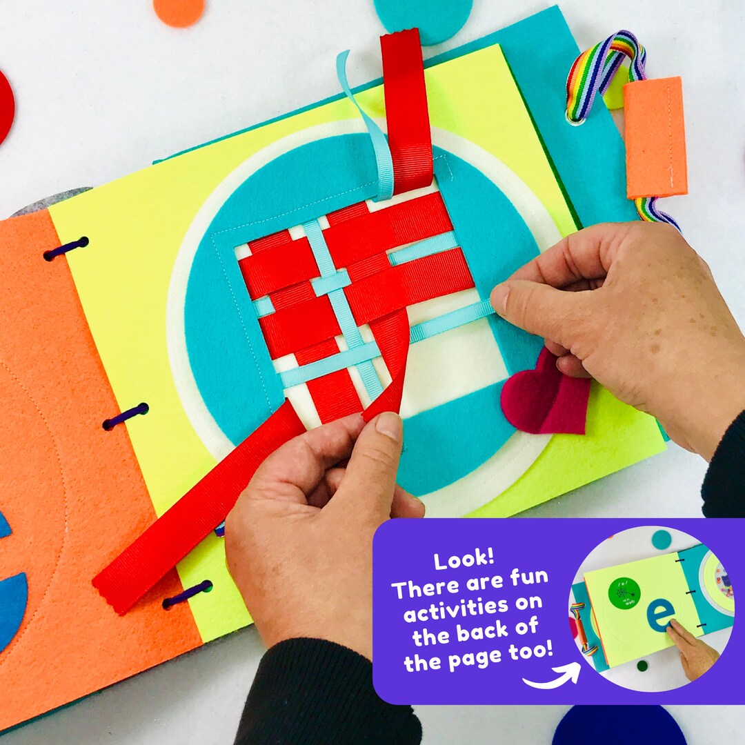 Weaving Quiet Book Page Montessori Fine Motor Skills Activity, Busy