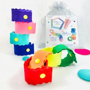 Felt Snap Link Chain: Fine Motor Skills Building Toy