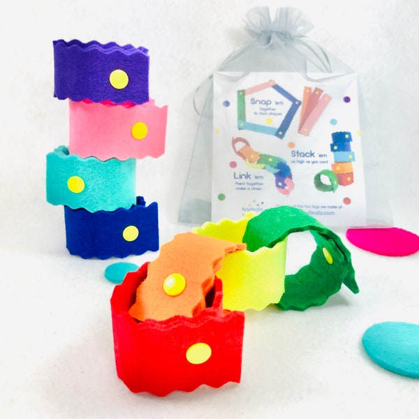 Felt Snap Link Chain: Fine Motor Skills Building Toy