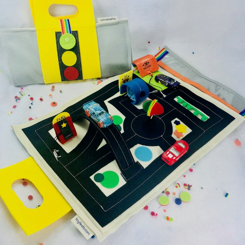 Roads Activity Mat For Toy Cars Travel Tote Caddy For Etsy