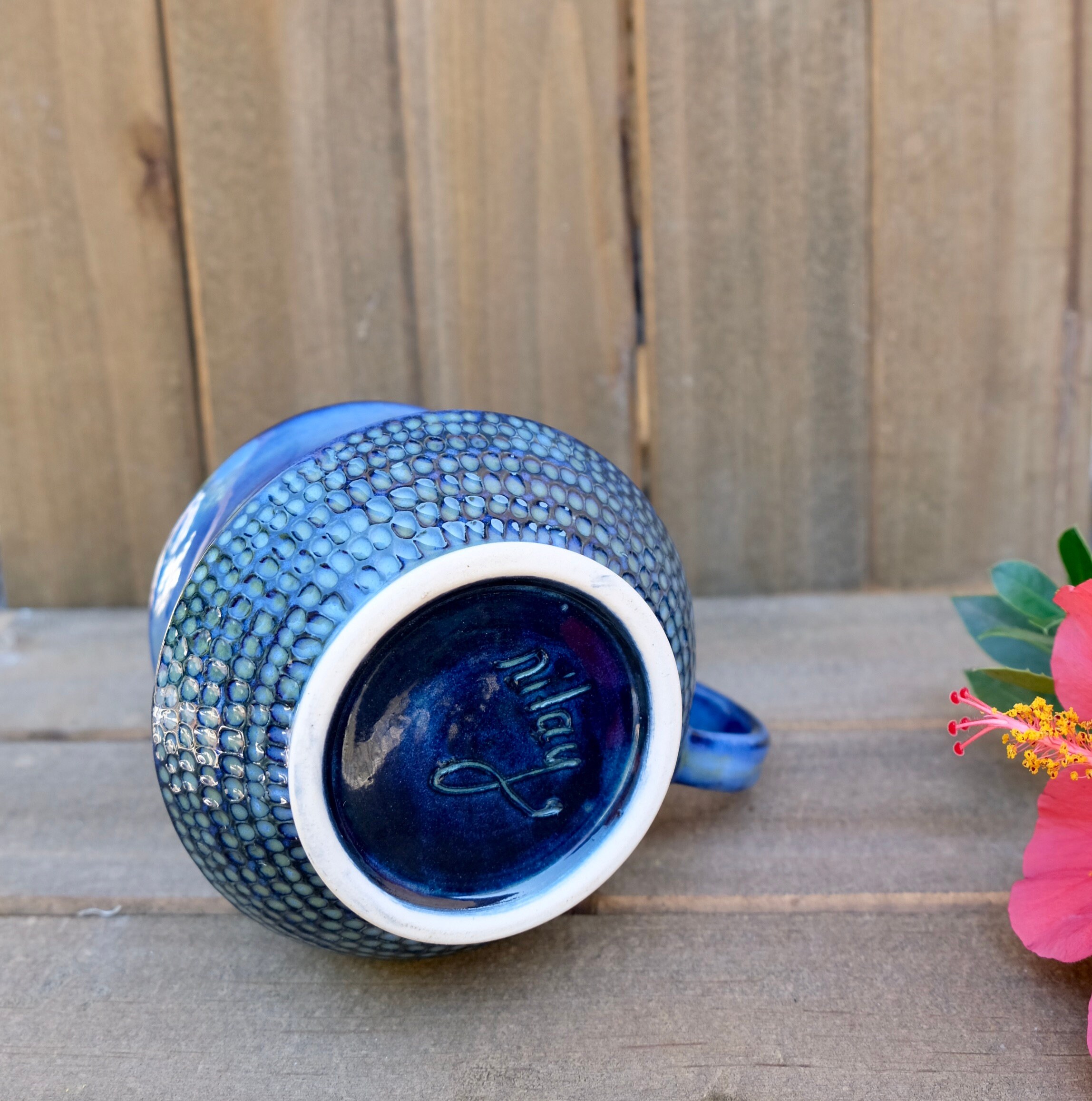 Blue Ceramic Mug 8 Oz, Ceramic Coffee Cup, Tea Cup, Ceramic Mug Etsy