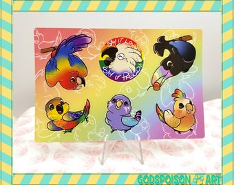 Feathered Pride Papageien Sticker Sheet