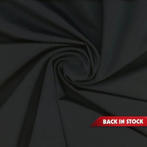 Black 4-Way Stretch Nylon Spandex Fabric - Ideal for Swimwear, Dancewear, Activewear, and More - Price Per Yard