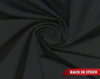 Black 4-Way Stretch Nylon Spandex Fabric - Ideal for Swimwear, Dancewear, Activewear, and More - Price Per Yard