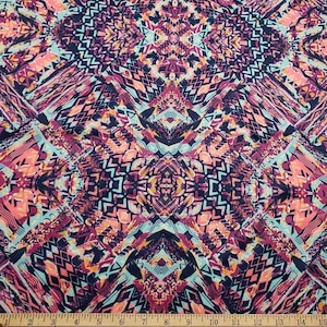 Abstract Tribal 2-Way Stretch Nylon Spandex Fabric by the Yard