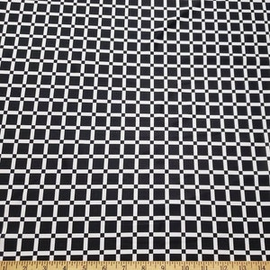 Monochrome Grid Squares 4-Way Stretch Nylon Spandex Fabric