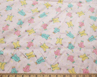 Clowns and Confetti on Pink 100% Cotton Flannel Fabric by the Yard