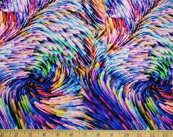 Long Exposure Lights Print Nylon Spandex Fabric