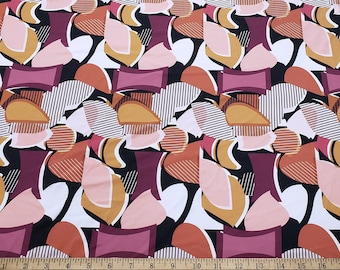 Abstract Geometric Nylon Spandex Fabric: Swimwear Activewear Material