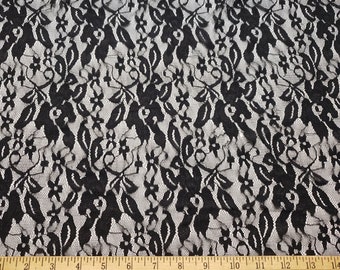 Black stretch lace fabric by the yard deals