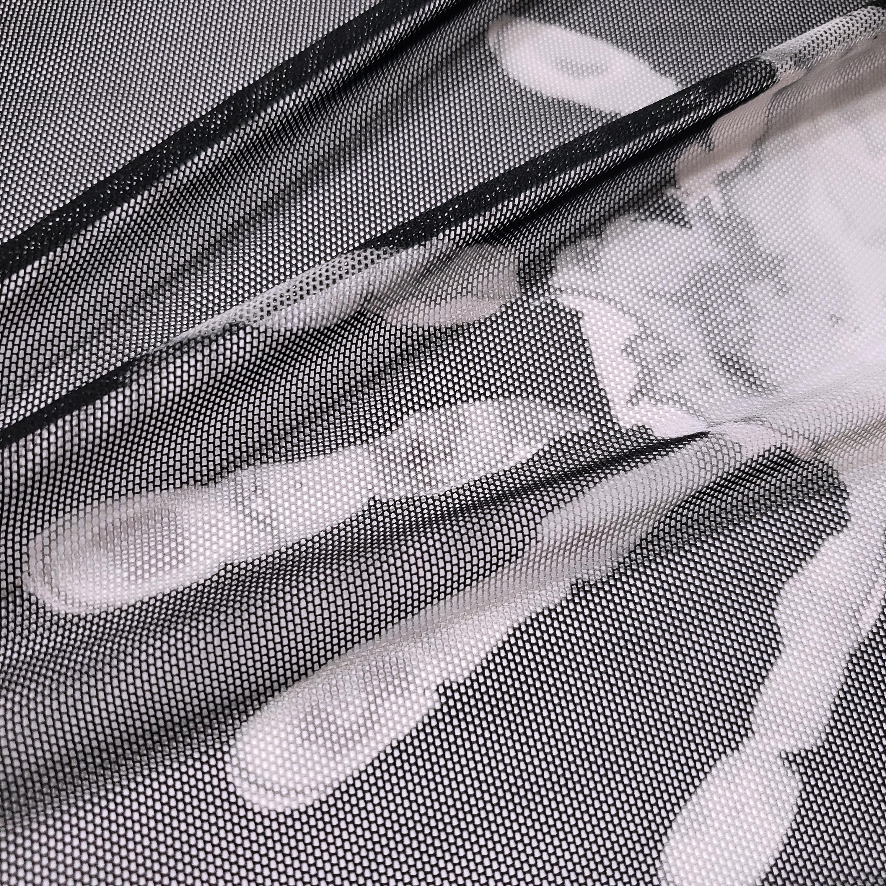 Gray Handprint Power Mesh Fabric – 4-way Stretch Nylon Spandex - Etsy