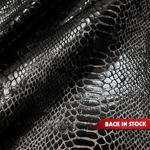Black Dragon Scales Metallic Foil Velvet Fabric: 4-Way Stretch Cosplay