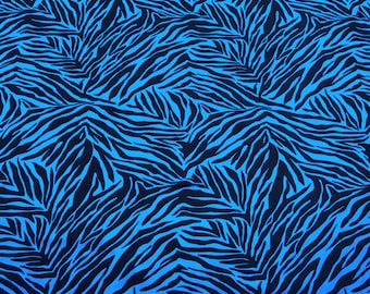 Bold Blue & Black Animal Print 4-Way Stretch Poly Spandex Fabric