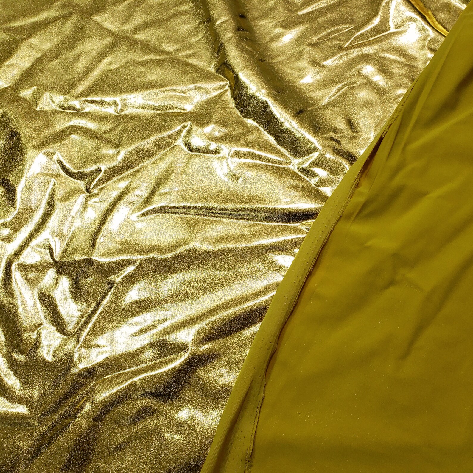 Gold Foil Lame Metallic Spandex Fabric by the Yard Etsy