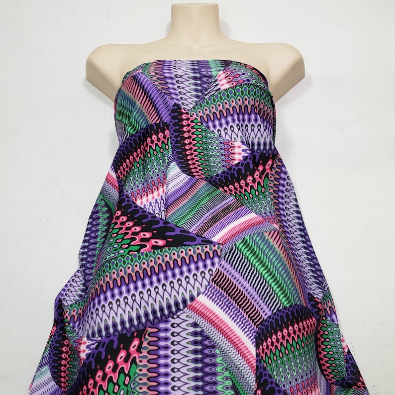 Swimsuit Fabric Print Multicolor Abstract by the Yard Etsy