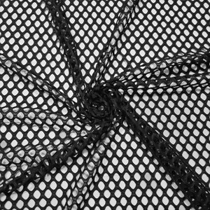 Versatile Black Fishnet Fabric with Diamond-Shaped Holes - Perfect for Apparel, Bikini Cover Ups, Swimwear, and Activewear