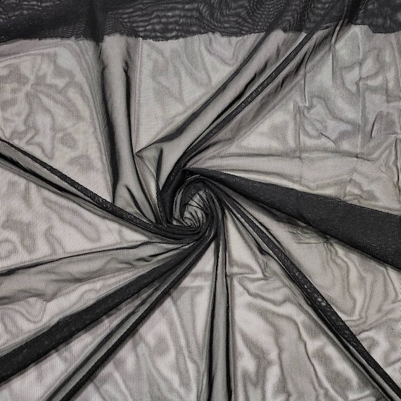 Black 4-Way Stretch Mesh Nylon Spandex Fabric