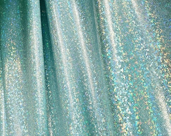 Light Aqua Iridescent Spandex Fabric: Suncatcher 4-Way Stretch