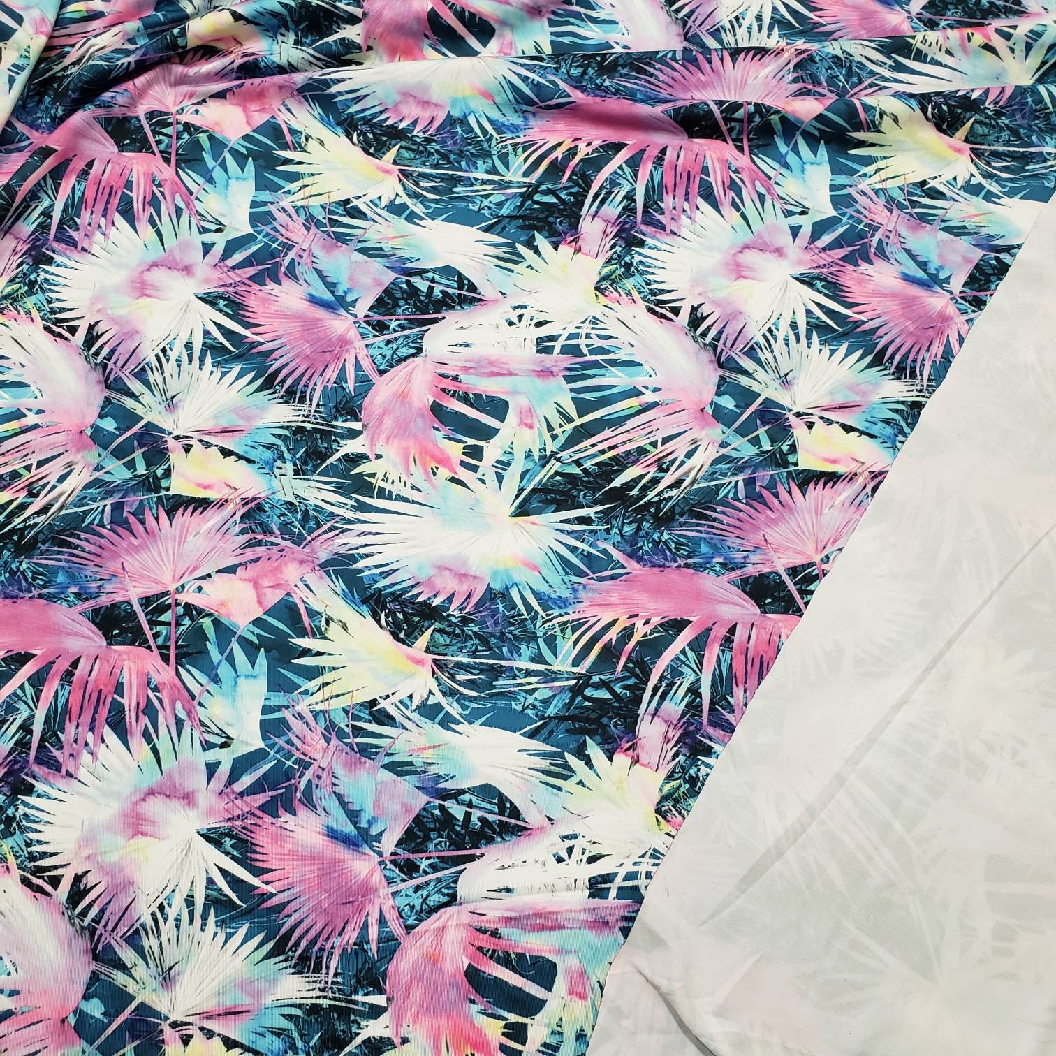 Tie Dye Palm Leaves Print Swimsuit Nylon Spandex Fabric | Etsy