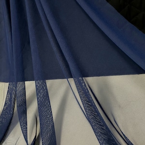 Navy Solid Power Mesh Nylon Spandex Fabric by the Yard