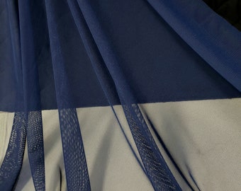Navy Solid Power Mesh Nylon Spandex Fabric by the Yard