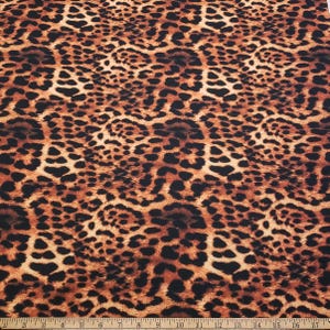 Jaguar Animal Print Faux Fur Look – 4-Way Stretch Poly Spandex Fabric – Sold by the Yard