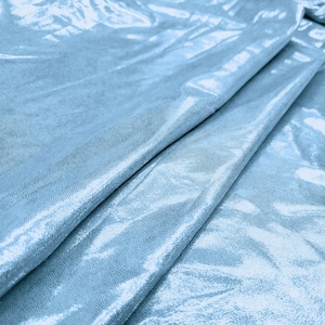 Pale Blue Shiny Mystique 4-Way Stretch Spandex Fabric - Ideal for Swimwear, Dancewear, Activewear