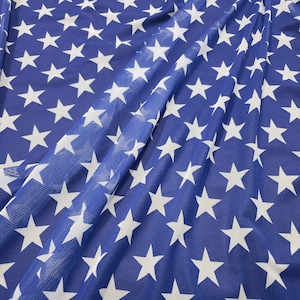 Patriotic Star Print Nylon Spandex 4-Way Stretch Power Mesh Fabric