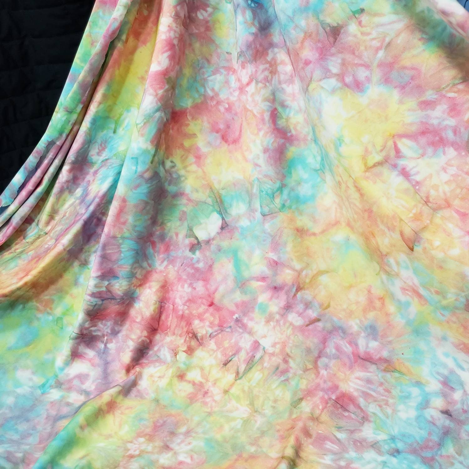 Light Pastel Colors Messy Tie Dye and Red Spray Print | Etsy