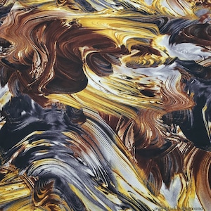 Liquid Marble Print 4-Way Stretch Mesh Fabric by the Yard
