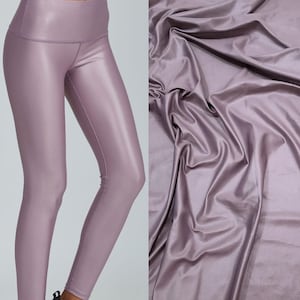 Lavender Gloss Liquid Latex Sheen Style Spandex Fabric by the Yard for Leggings, Tops, Dresses and More.