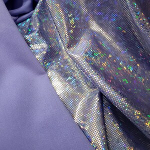 Purple Iridescent Shattered Glass Spandex Fabric: Metallic 4-Way Stretch