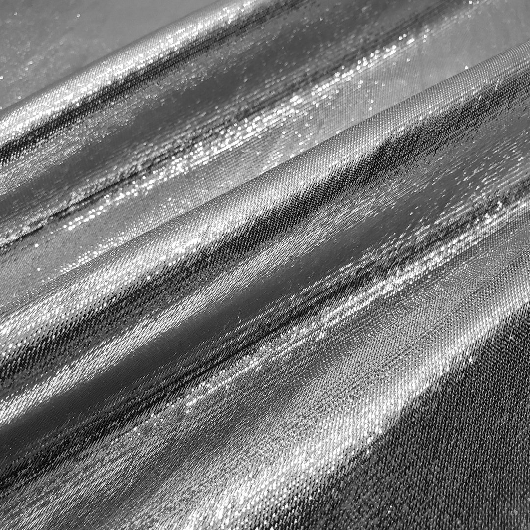 Silver Japanese Metallic Lame Fabric 40 Wide Nonstretch by the Yard Etsy