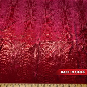 Red Dragon Scales Crushed Ice Velvet Fabric: Metallic Cosplay Material