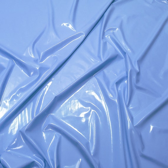 Baby Blue Imitation Latex Fabric Glossy Liquid Look With 4-way Stretch  Ideal for Apparel, Cosplay, Crafts, and More Price per Yard 