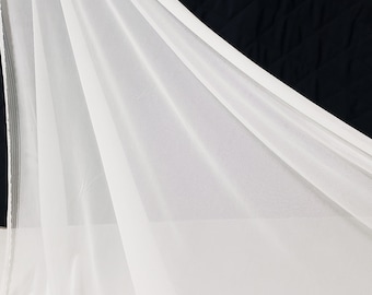 Off White Solid Power Mesh Nylon Spandex Fabric by the Yard
