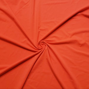 Neon/Bright Orange Color Solid Matte Nylon Spandex Fabric by the Yard