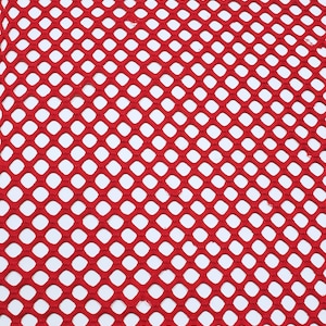 Ruby Red Fishnet Fabric – Big Hole, 2-Way Stretch Mesh