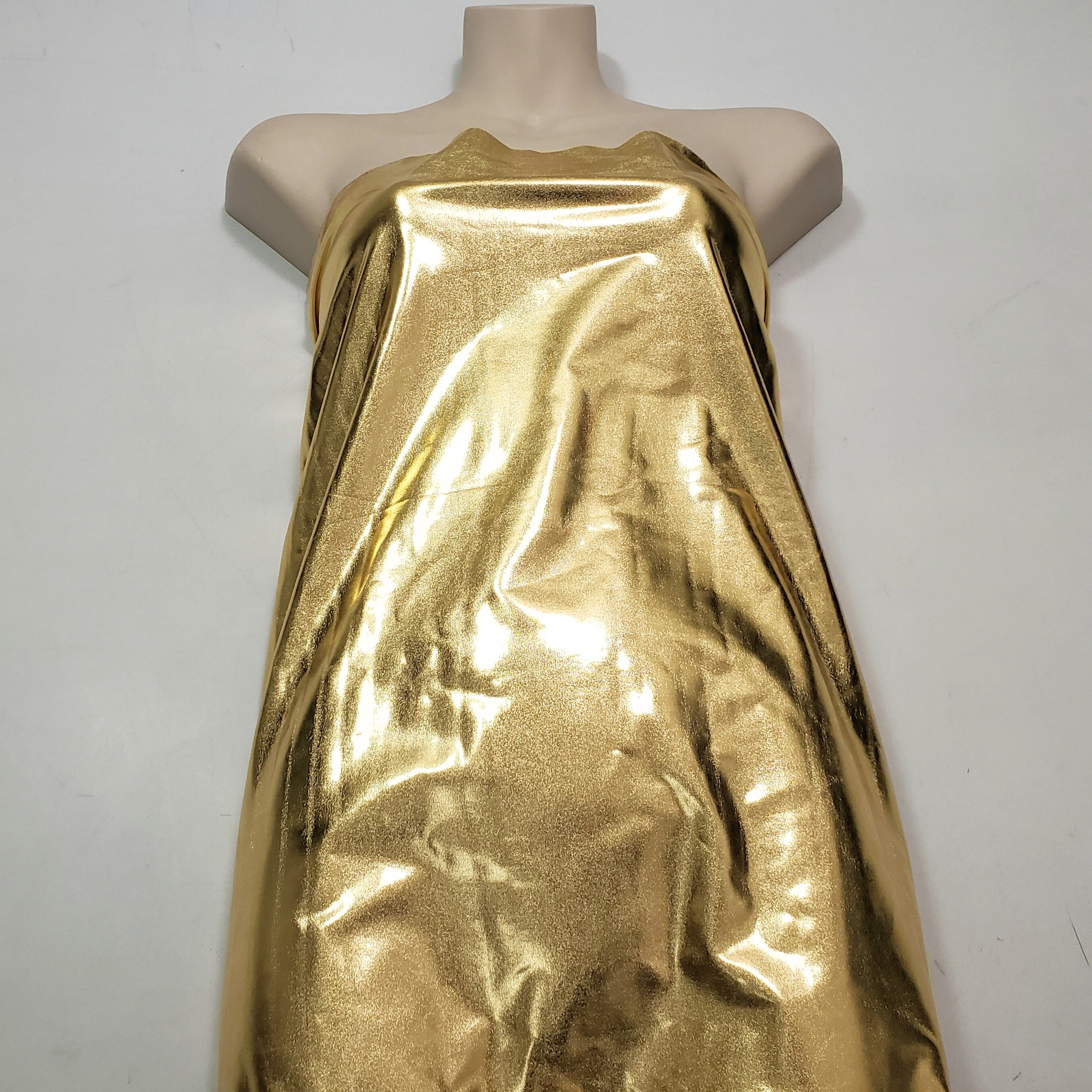 Gold Foil Lame Metallic Spandex Fabric by the Yard Etsy