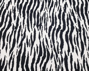 Black & White Zebra Print Nylon Spandex Fabric: 4-Way Stretch, 60" Wide