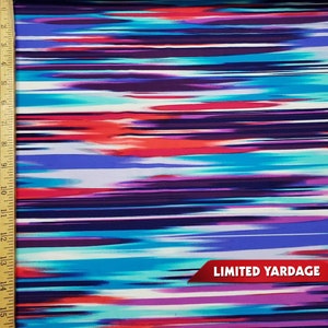 Abstract Paint Stripes Print Swimwear Nylon Spandex Fabric by The Yard