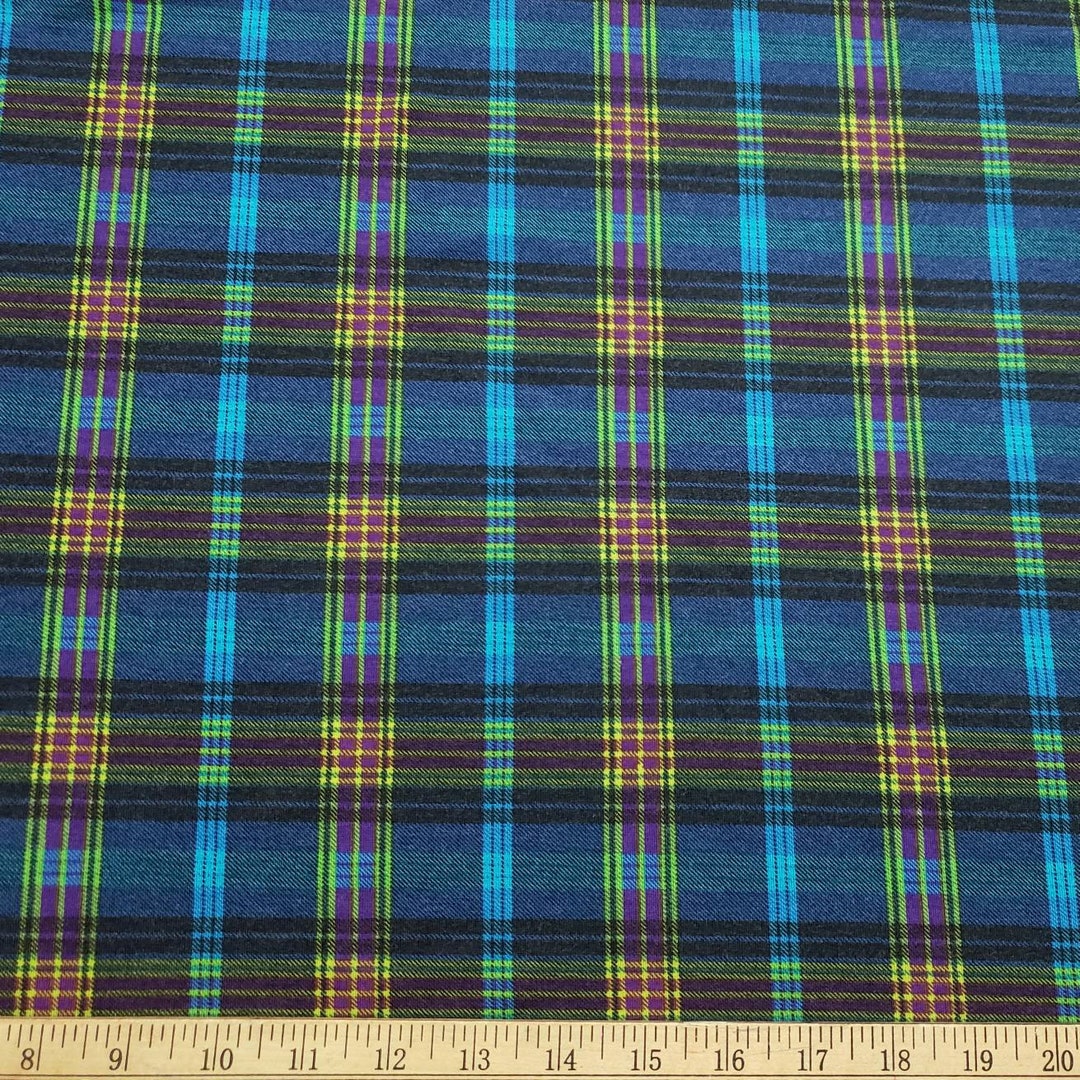 Plaid Lightweight Brushed Rayon Spandex Jersey Fabric in - Etsy