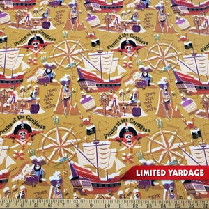 Ghost Pirates Spandex Fabric by The Yard