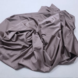 Dark Taupe Shiny 4-Way Spandex Fabric by the Yard for Dresses, Tops, Swimwear, Dancewear and More image 1
