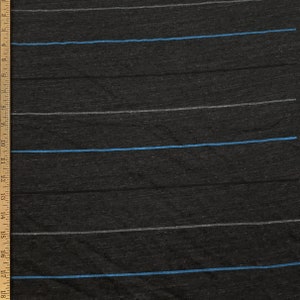 Heathered Charcoal Striped Triblend T-Shirt Jersey Fabric by the Yard