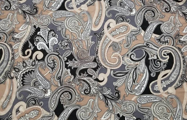 Preppy Paisleys Print Swimsuit Fabric by the Yard Etsy