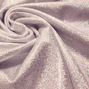 Blush Iridescent Hologram Spandex Fabric: 4-Way Stretch Nylon Spandex
