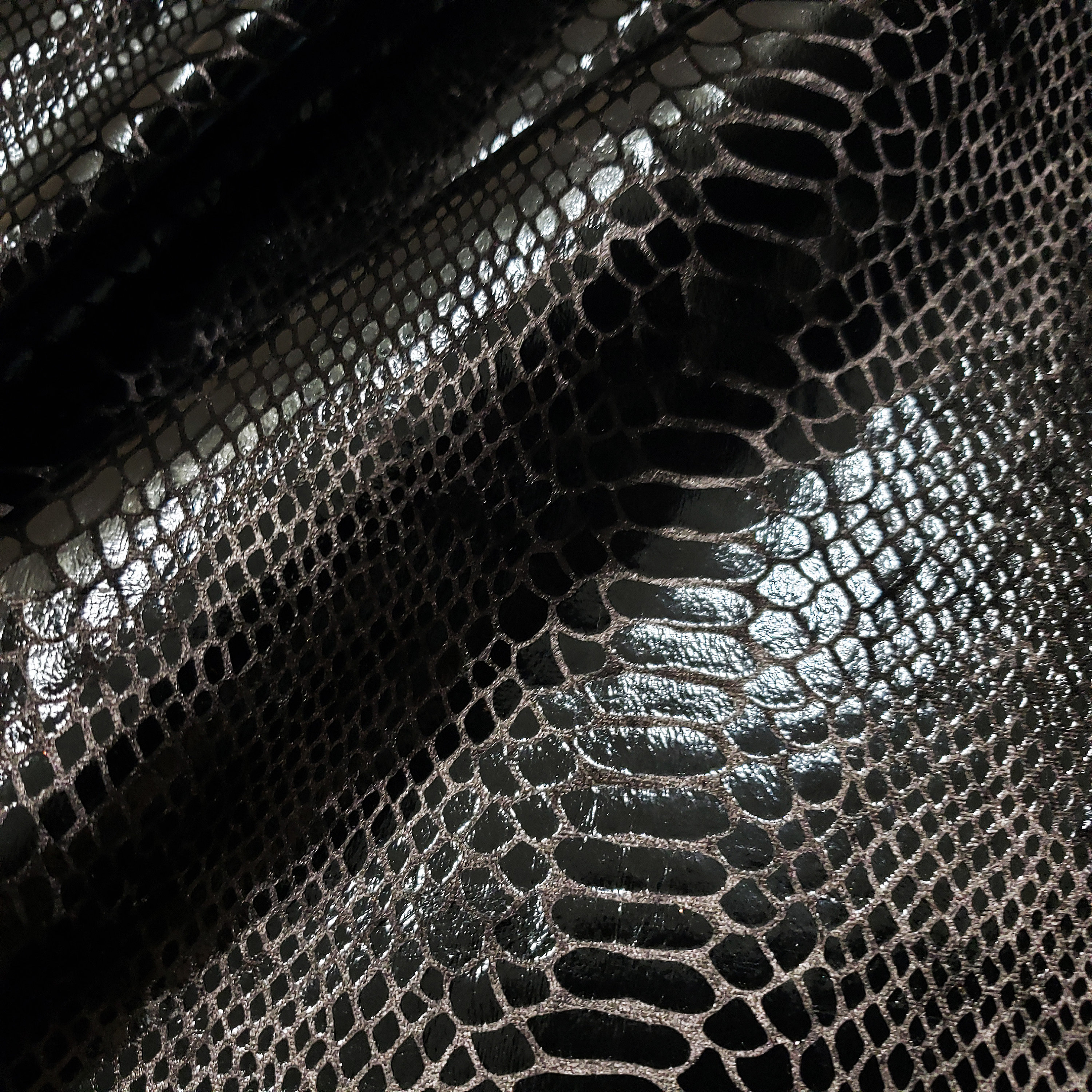 Ochre Foil Metallic Exotic Dragon Scales on Copper 4-Way Stretch Crushed  Ice Velvet Fabric by The Yard 