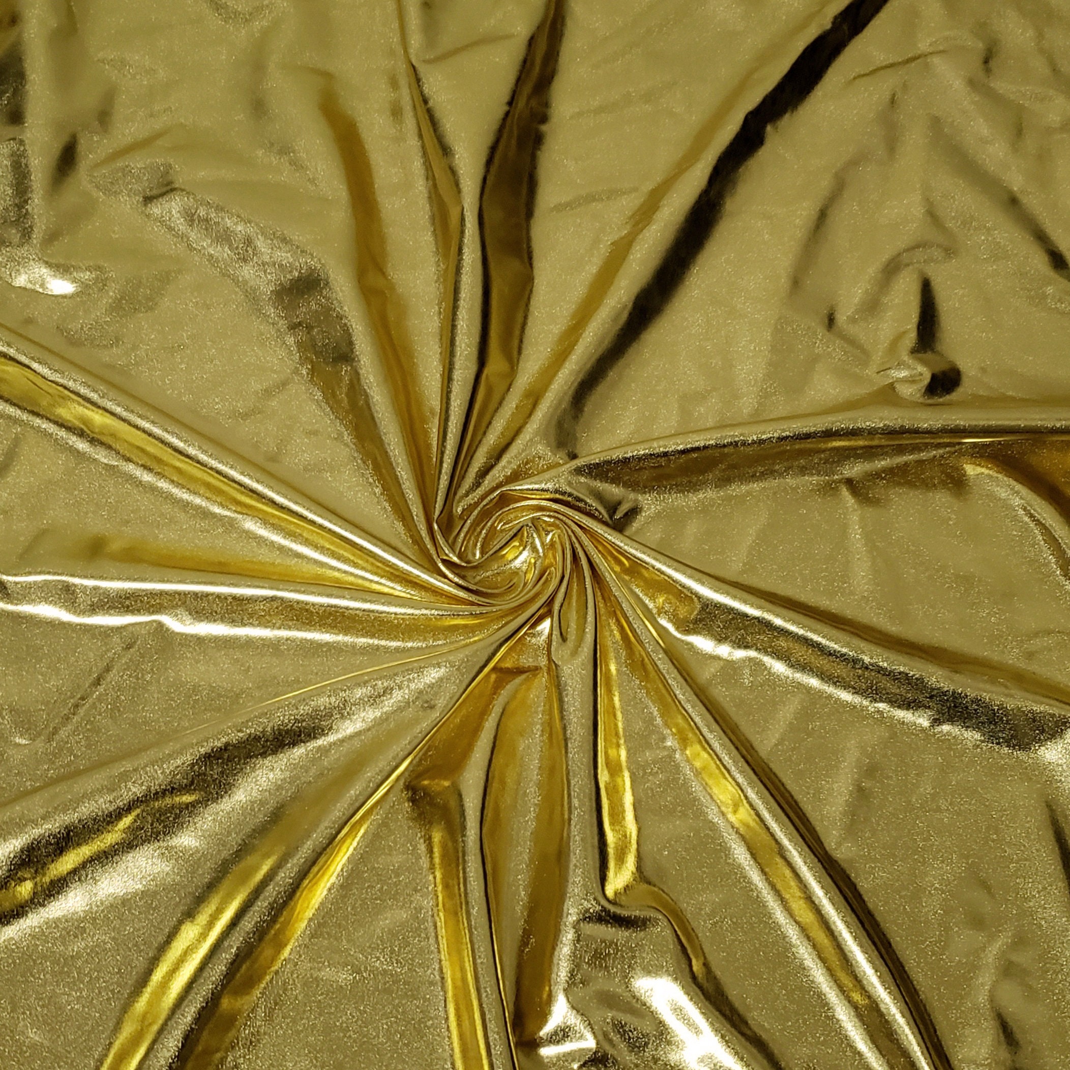 Gold Foil Lame Metallic Spandex Fabric by the Yard Etsy