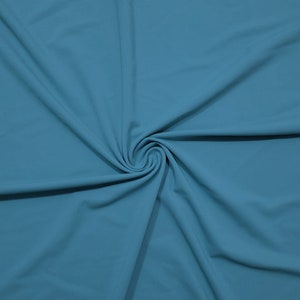 Lagoon Dusty Teal Blue Solid Nylon Spandex Fabric by the Yard